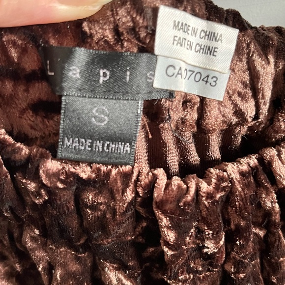 Lapis Midi Velour Skirt Size S - Picture 5 of 7